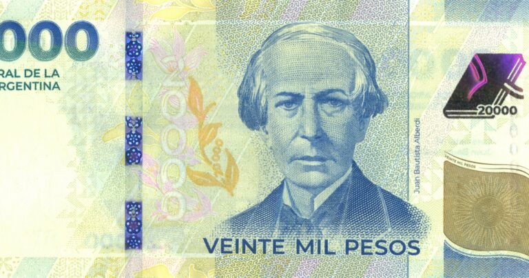 Comenzó a circular el nuevo billete de 20.000 pesos