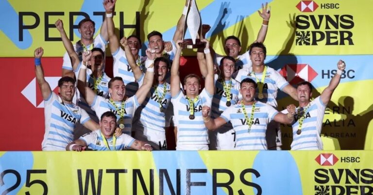 Los Pumas 7’s se consagraron campeones en el Seven de Perth tras aplastar a Australia en la final