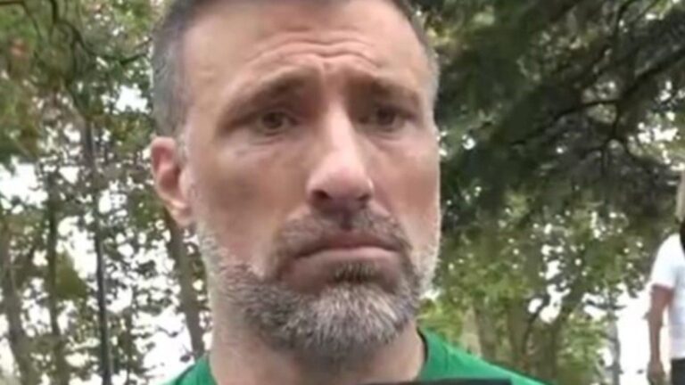 Mariano Pavone, entre los evacuados del incendio en Puerto Madero