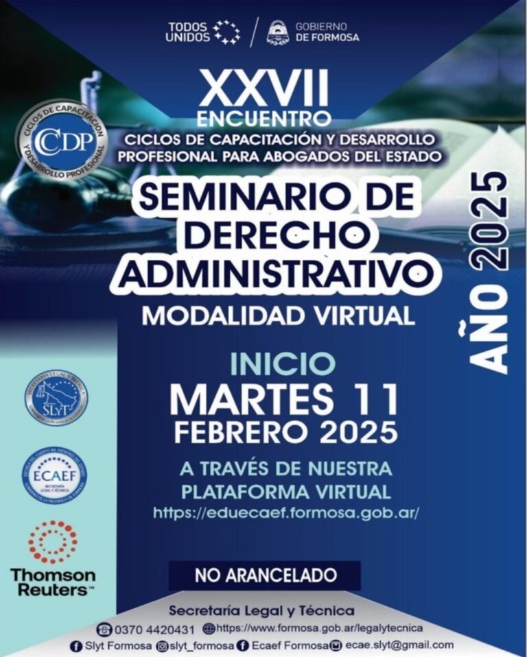 Dio inicio un Seminario de Derecho Administrativo para Asesores del Estado de la Provincia