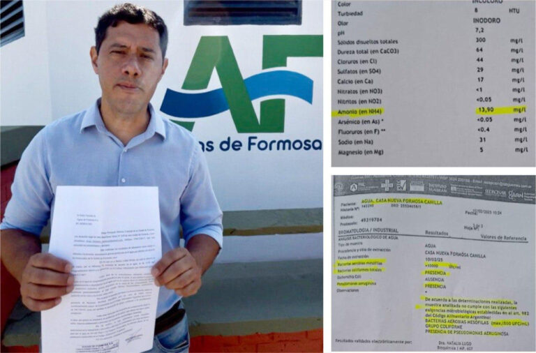 Herrera: La contaminación del agua en Formosa es un grave riesgo para la salud