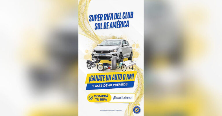 Sol de América lanza una rifa con más de 40 premios, incluido un auto 0 Km