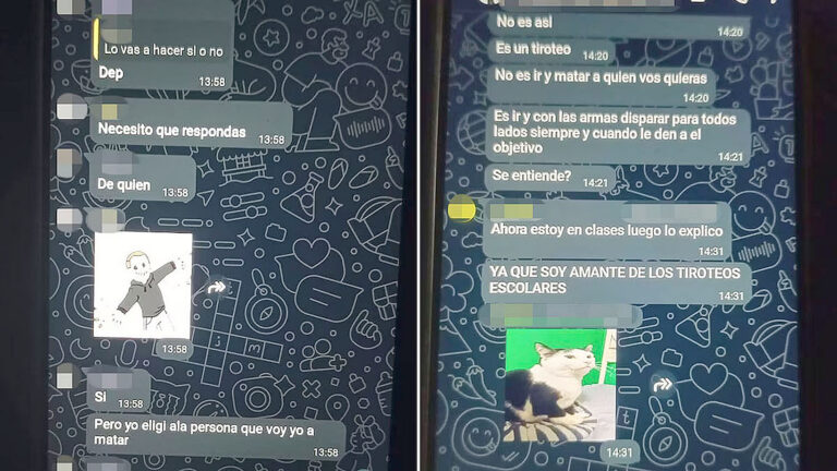 Los chats de los alumnos de la escuela de Escobar que planeaban una masacre
