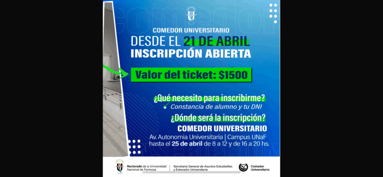 Habilitarán la inscripción al padrón de comensales para el comedor universitario