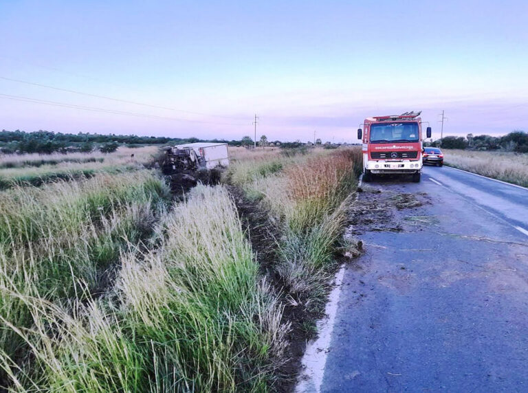 Un camión despistó y volcó sobre la RN 86; el conductor resultó ileso