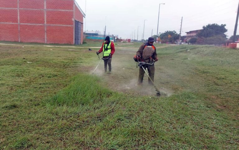 La comuna intervino espacios verdes de la ciudad con tareas de mantenimiento y embellecimiento