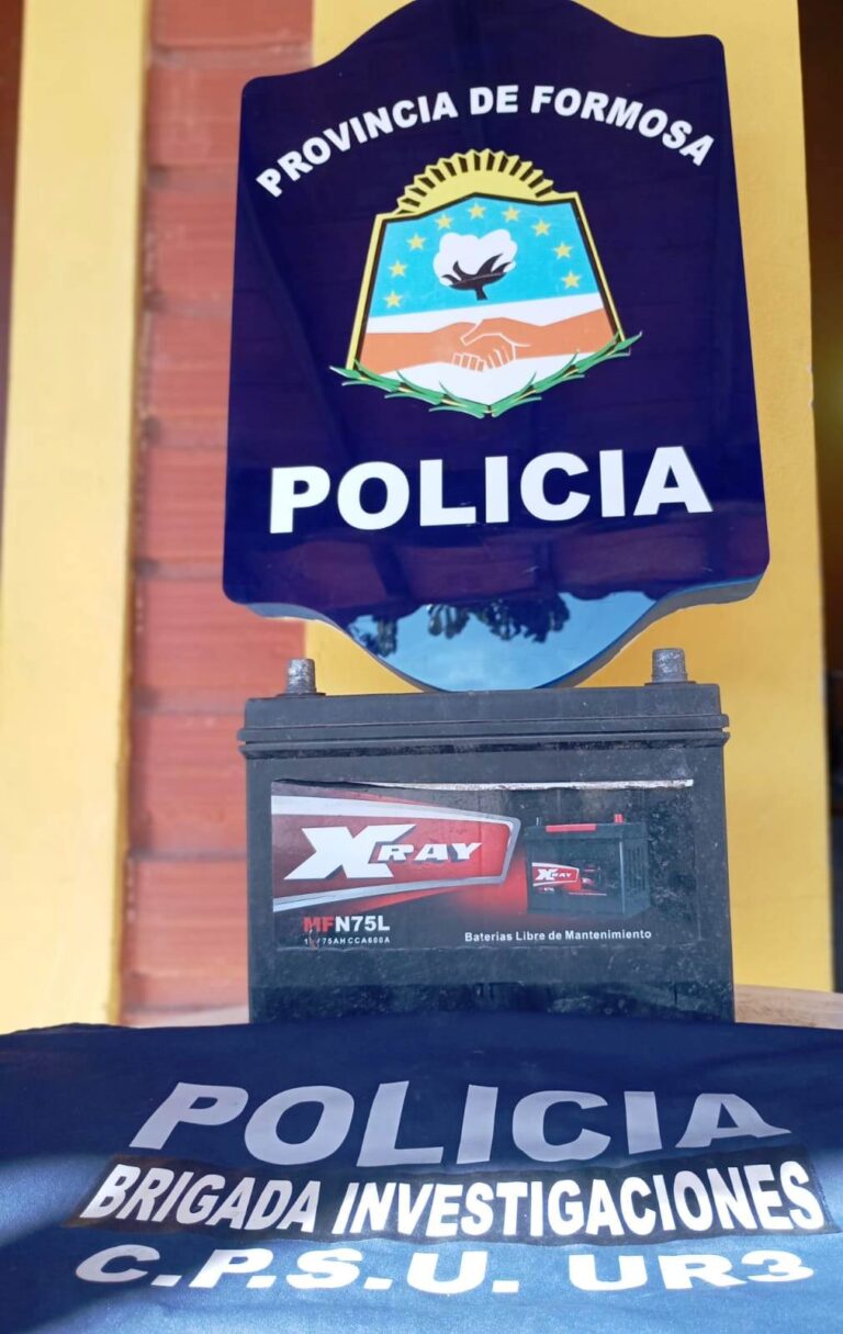 Detuvieron a dos hombres y recuperaron una batería para auto en la ciudad de Clorinda