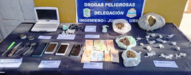 Desmantelan otro centro de distribución de drogas en Ingeniero Juárez