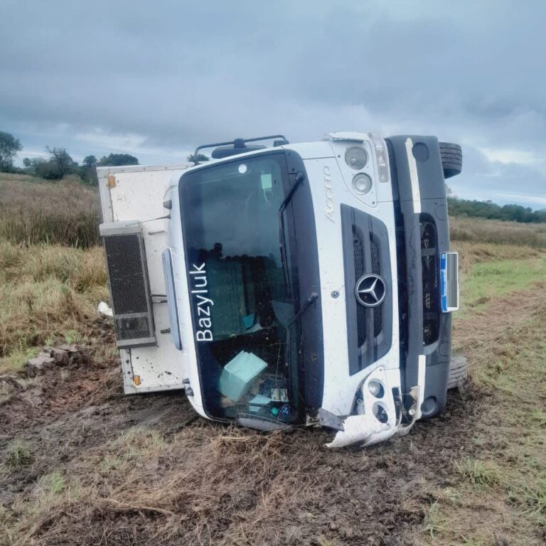 Volcó un camión en la Ruta Provincial N 1 cerca de Villafañe
