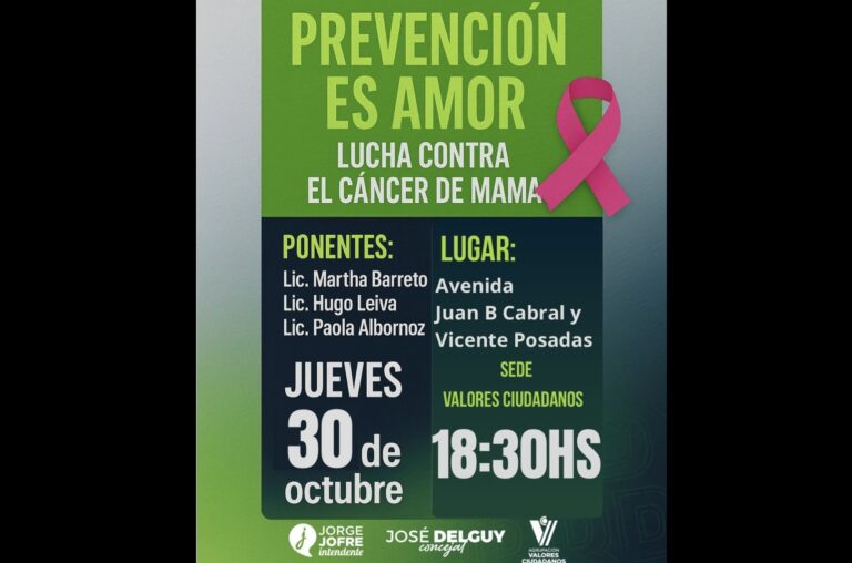 VALORES CIUDADANOS impulsa una jornada de reflexión y concientización sobre la lucha contra el cáncer de mama
