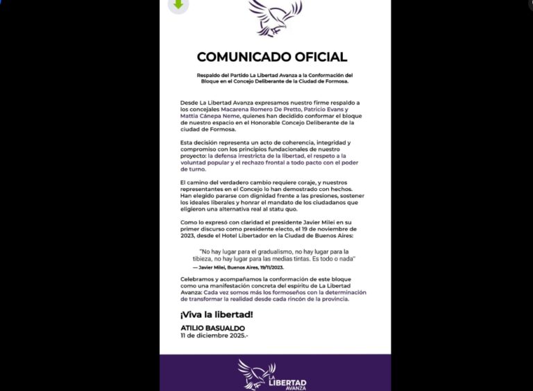 Partido LLA Respalda al Bloque y Diluye el Violeta de Saavedra