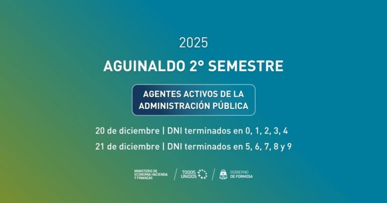 Formosa: Economía anunció Pago de Aguinaldo que Comienza el Sábado 20, Seguido por Haberes de Diciembre desde el 27