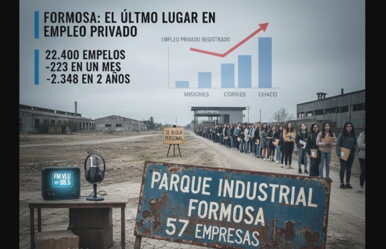 Crisis: Formosa registra el índice de empleo privado más bajo del país y pierde terreno frente al NEA