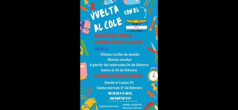El Centro de Empleados de Comercio de Formosa lanza la campaña Vuelta al Cole para el ciclo lectivo 2026