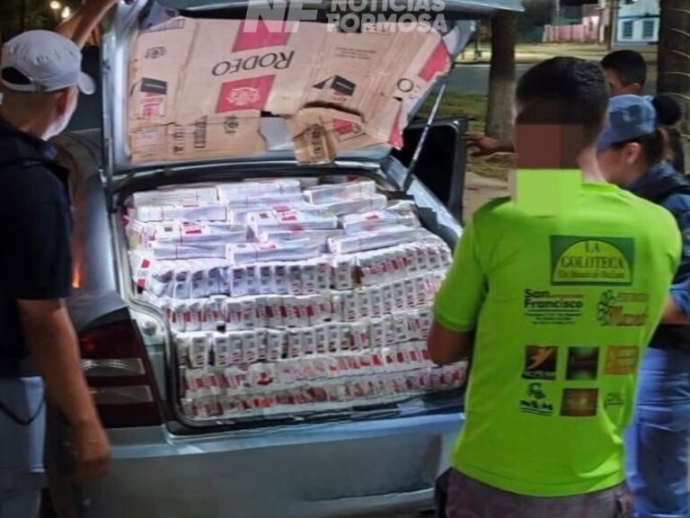 Secuestran auto con casi 1900 gruesas de cigarrillos ilegales en Subteniente Perín