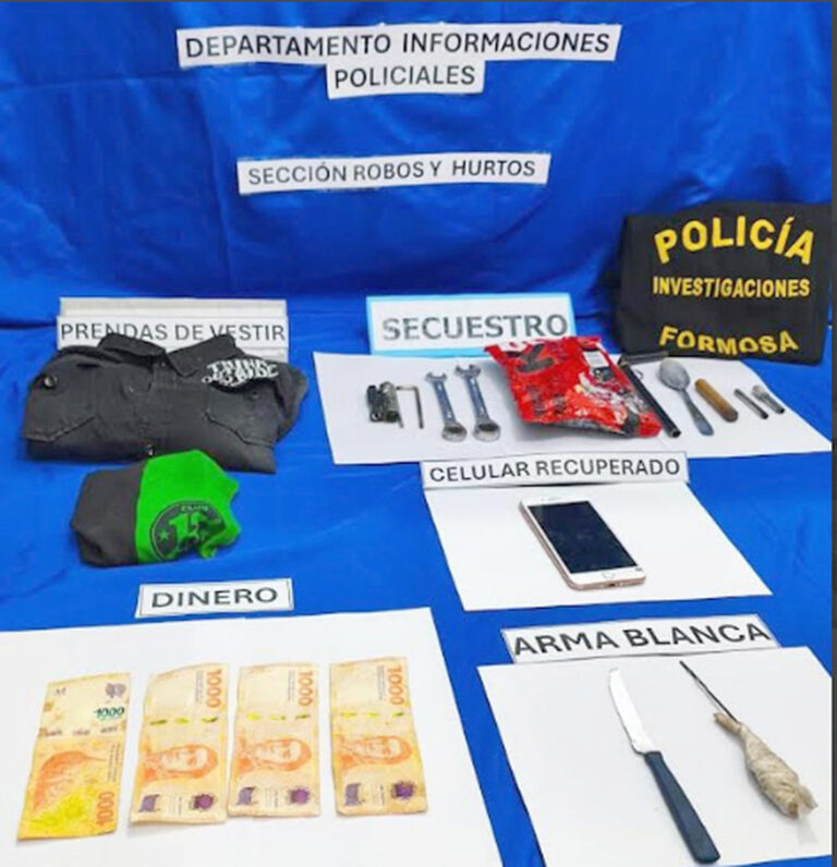 Eficaz proceder policial: detuvieron a un asaltante y recuperaron pertenencias en el barrio Antenor Gauna