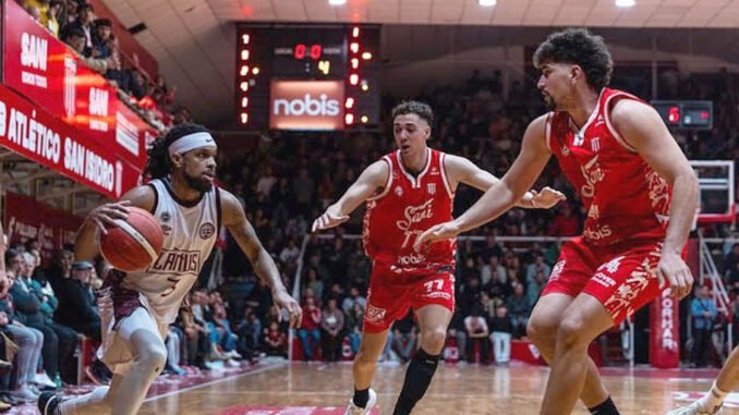 Partido de básquet entre San Isidro y Lanús por la final de la Liga Nacional