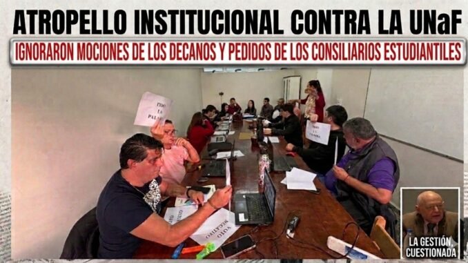 Reunión virtual del Consejo Superior de la UNaF con consiliarios en pantalla