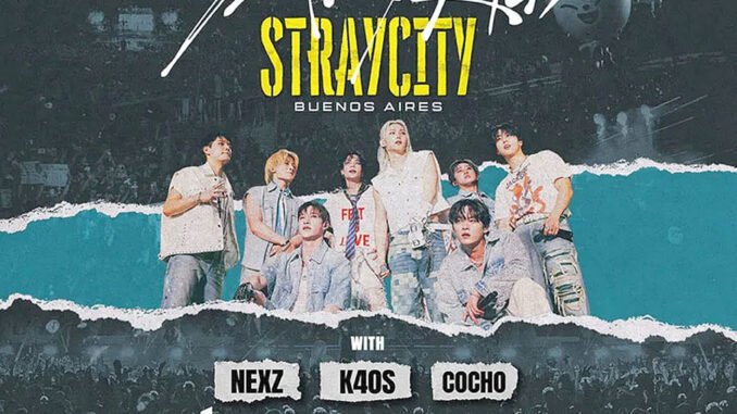 Integrantes de Stray Kids en el escenario